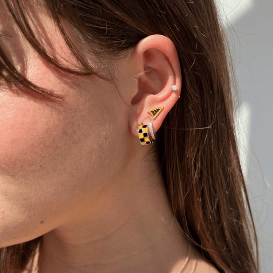 RAH Pennant Studs, Black & Yellow - Spirit & Company