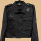 Black jacket with star patterns on a white background