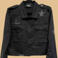 Black jacket with star patterns on a white background