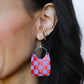 Blue & Red Checkmate Charlie Earrings