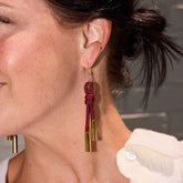 Burgundy Denver Cord Earring