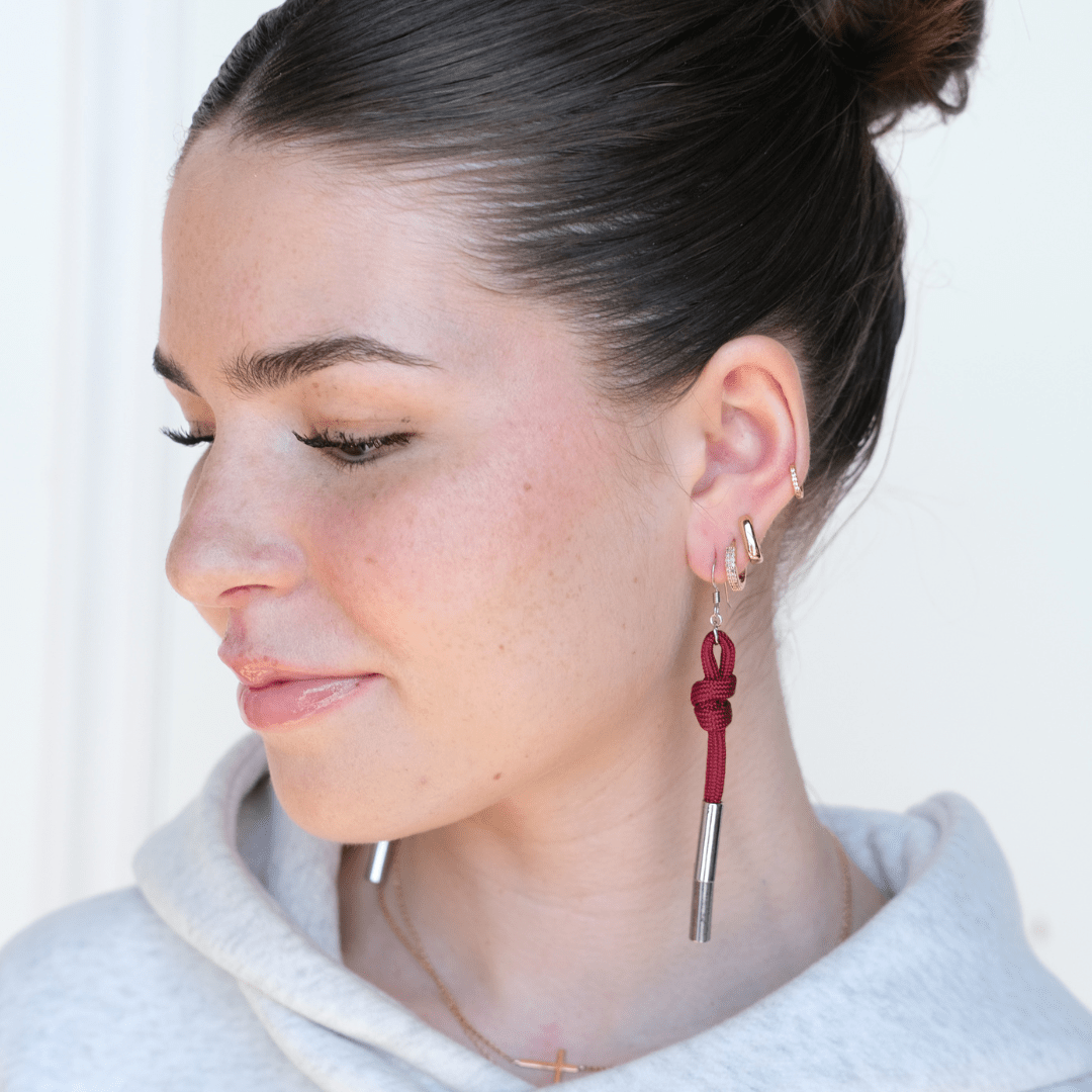 Burgundy Denver Cord Earring - Spirit & Company