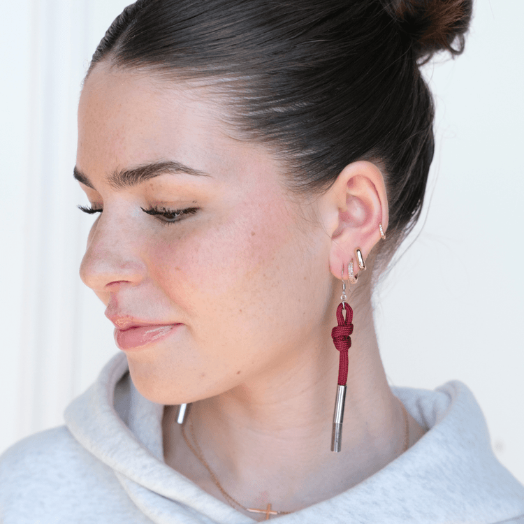 Burgundy Denver Cord Earring - Spirit & Company