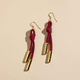 Burgundy Denver Cord Earring