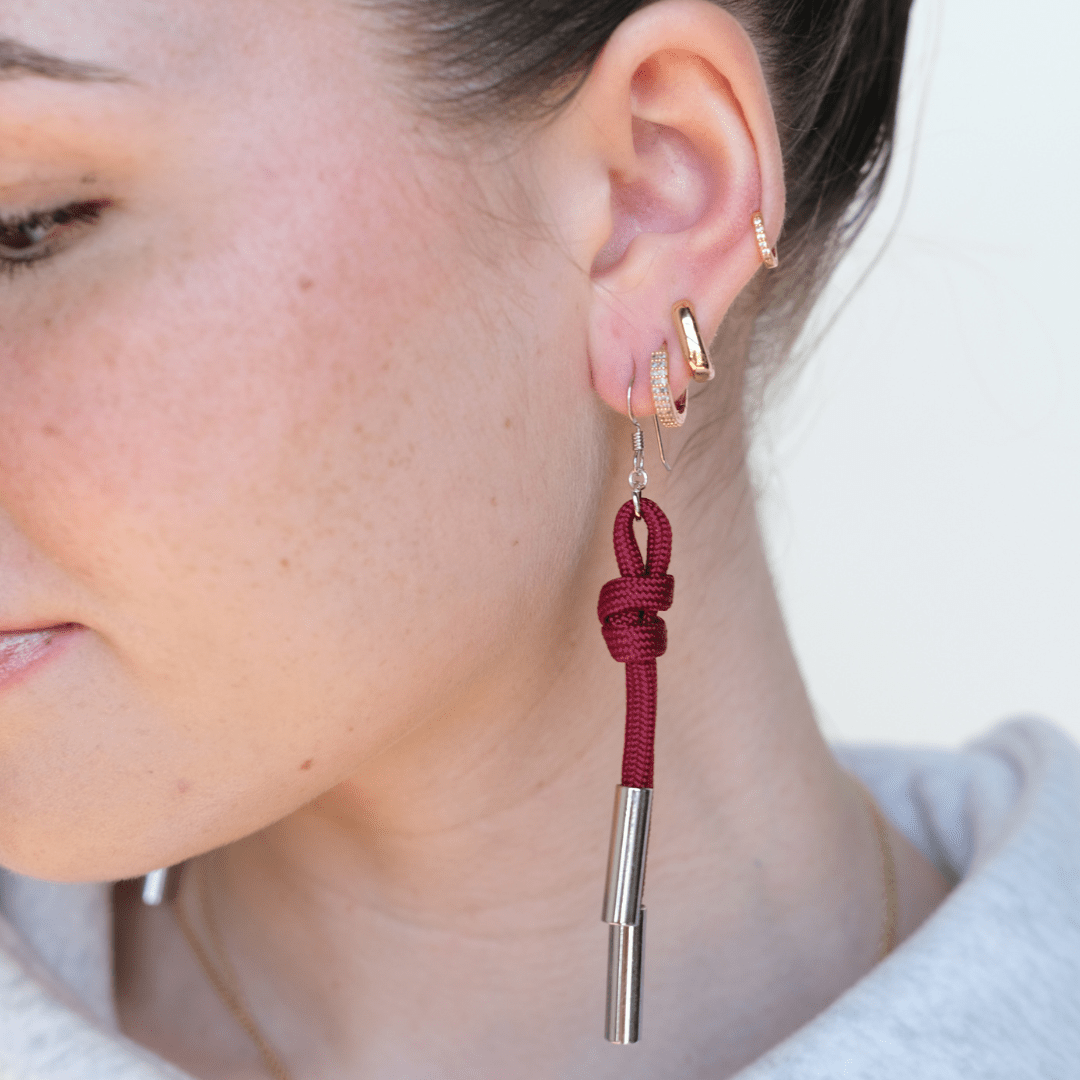 Burgundy Denver Cord Earring - Spirit & Company