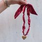 Burgundy Satin Scarf Necklace
