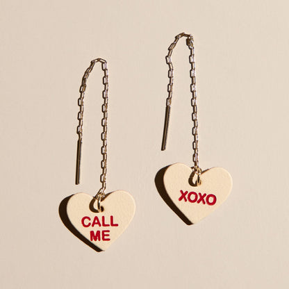 Buttercup Conversation Heart Threader Earrings