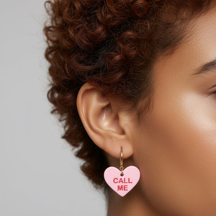 Heart-shaped earrings with &
