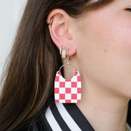 Crimson Checkmate Charlies Earrings