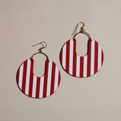 Hoosier Stripe Leo Earrings