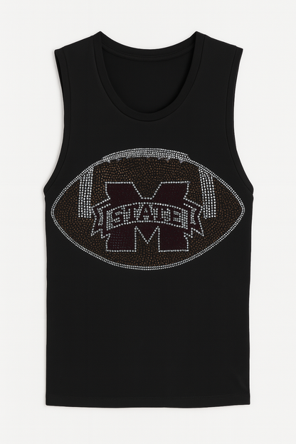 Mississippi State Football Black Tank Top