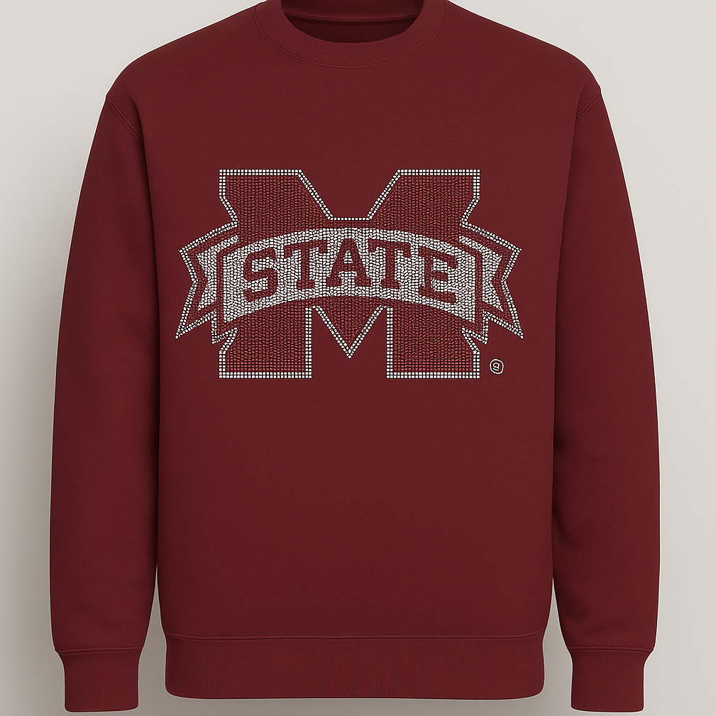 Maroon sweatshirt with &