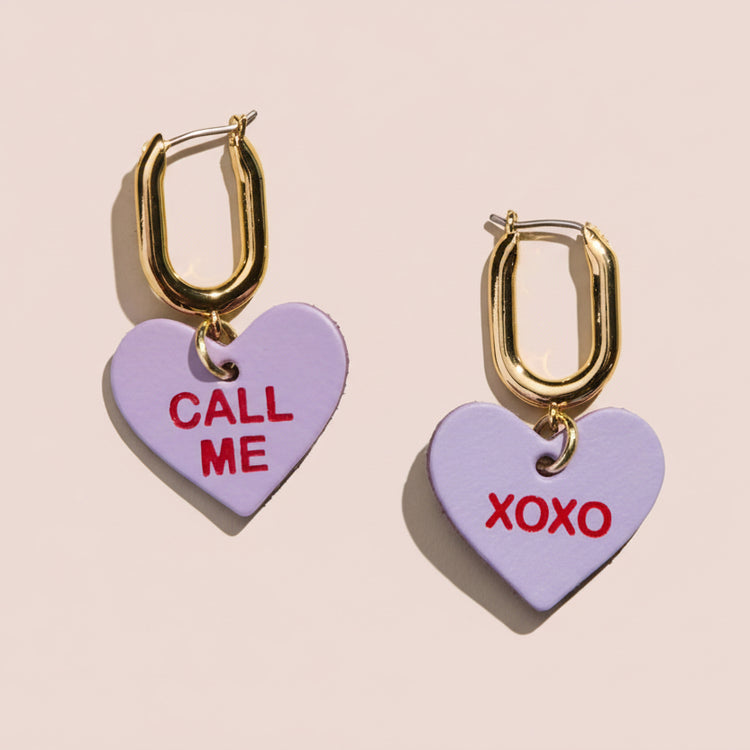 Heart-shaped earrings with &
