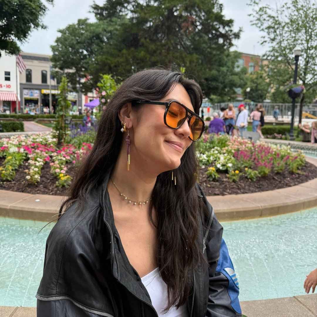 Maroon & White Denver Cord Earring