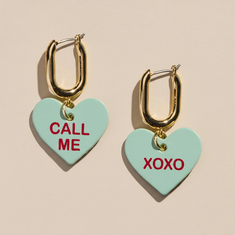 Heart-shaped earrings with &