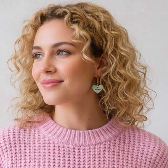 Mint Conversation Heart Quinn Earrings