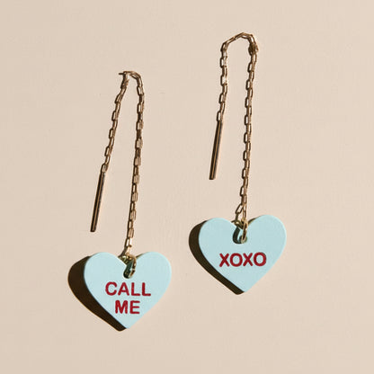 Heart-shaped earrings with &