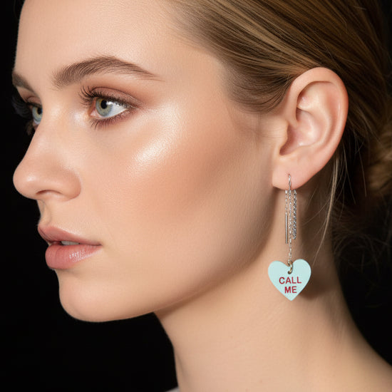 Heart-shaped earrings with &