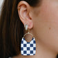 Navy Checkmate Charlie Earrings