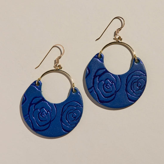 Navy Rosette Nina Earrings