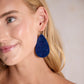 Navy Rosette Teardrop Earrings