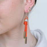 Denver Cord and Crystal Earring, Orange Luxe - Spirit & Company