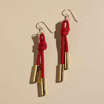 Red Denver Cord Earrings
