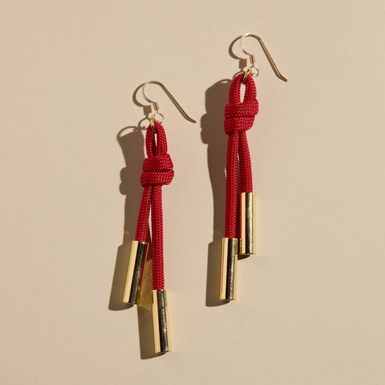 Red Denver Cord Earrings
