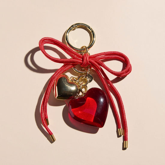 Red Heart & Cord Bag Charm