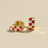 Red & White Checkered Enamel Huggies