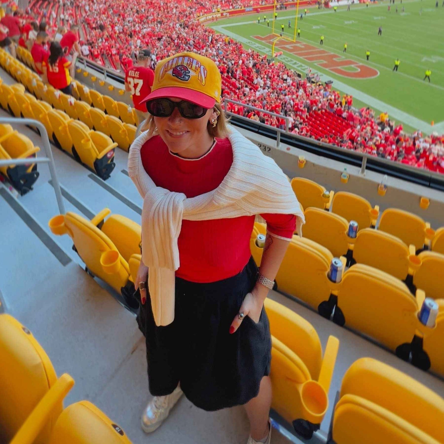 Red & White Checkered Enamel Huggies