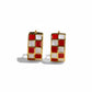 Red & White Checkered Enamel Huggies