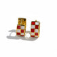 Red & White Checkered Enamel Huggies