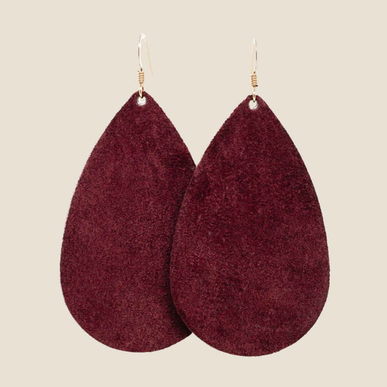 Sangria Suede Teardrops