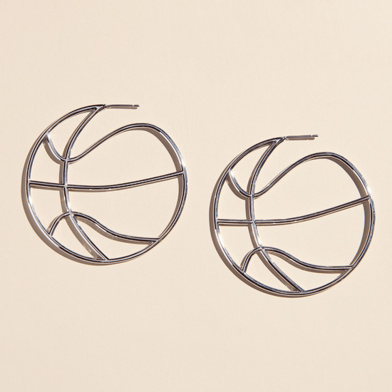 Silver Basketball Hoops