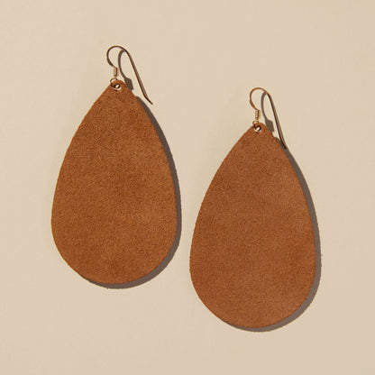 Tawny Suede Teardrop Earrings