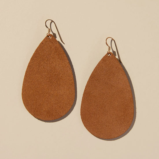 Tawny Suede Teardrop Earrings