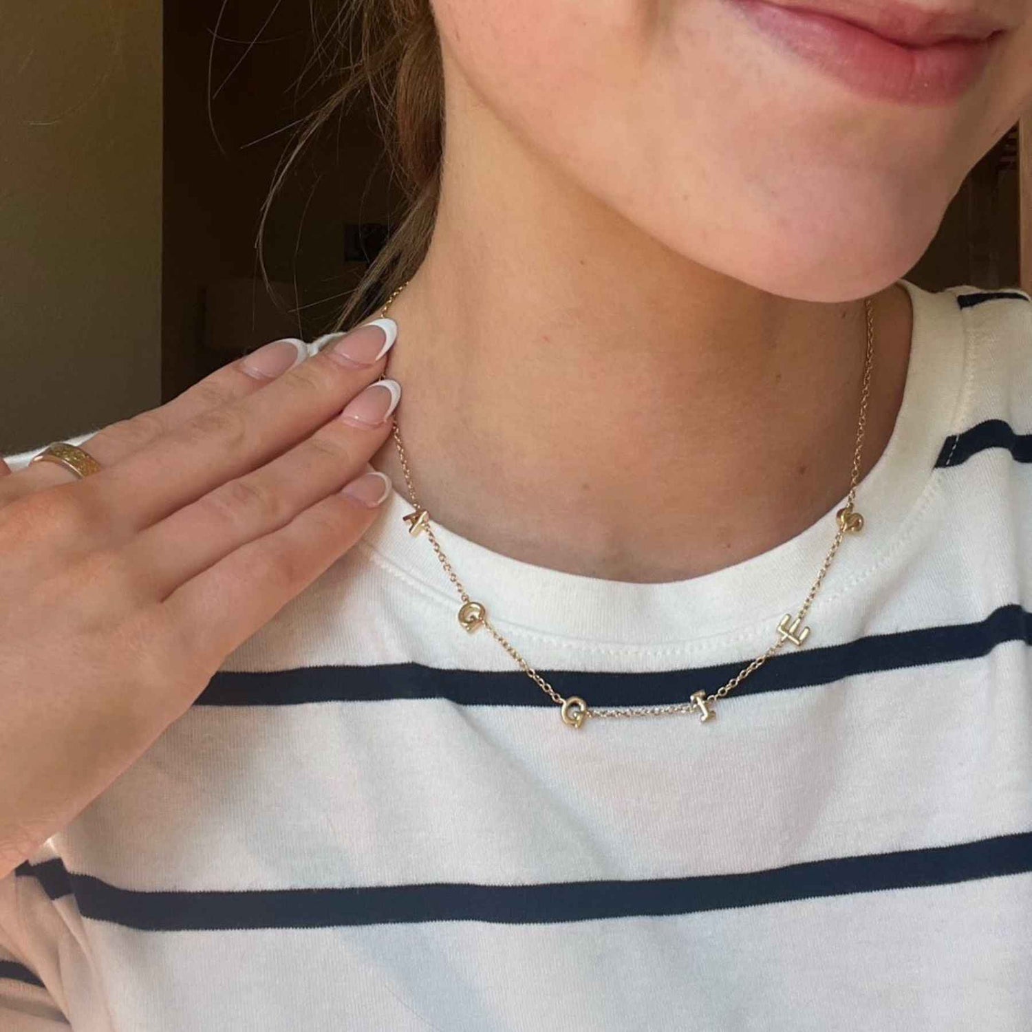 Texas A&M University "AGGIES" Initial Necklace