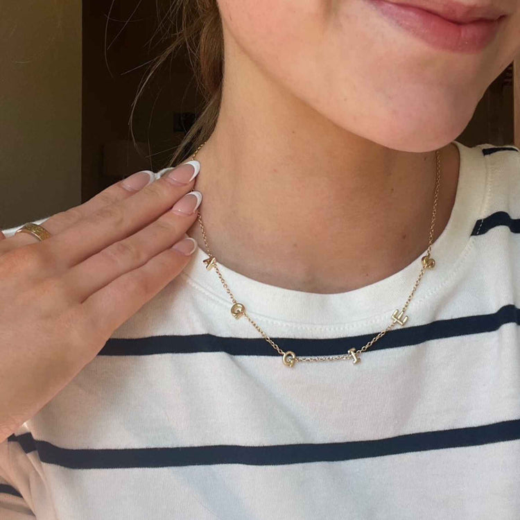 Texas A&M University "AGGIES" Initial Necklace