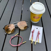 Maroon & White Denver Cord Earring