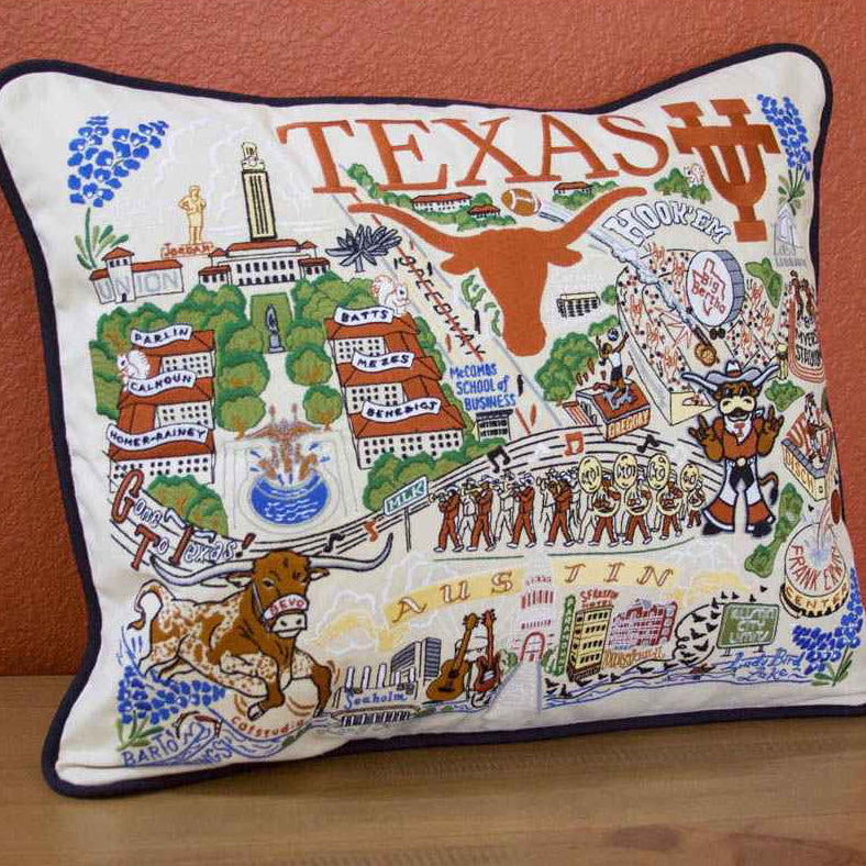 Texas, University of Collegiate Embroidered Pillow by CatStudio