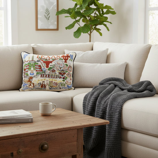 Texas, University of Collegiate Embroidered Pillow by CatStudio