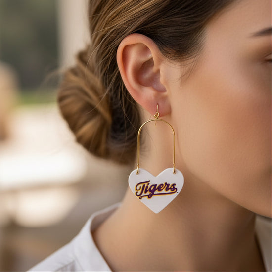 Heart-shaped earrings with &