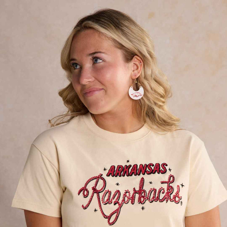 White & Red University of Arkansas Razorback Nina