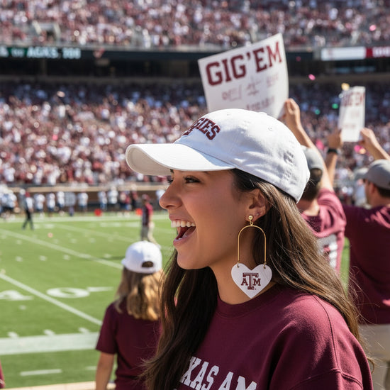 Heart-shaped earrings with &