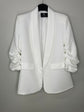 University of Kentucky Blue Interlocking UK White Ruched Sleeve Blazer